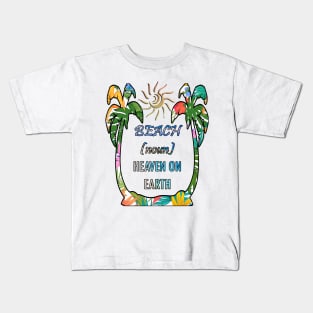 Beach Shirts Tropical Design Palm Trees & Sun Vacation Teacher Break Gift Kids T-Shirt